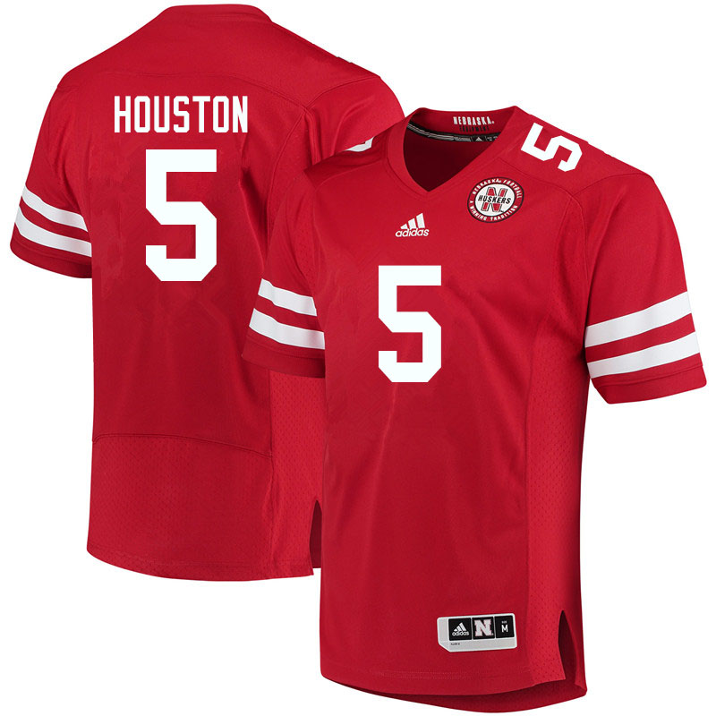 Men #5 Demariyon Houston Nebraska Cornhuskers College Football Jerseys Sale-Red - Click Image to Close